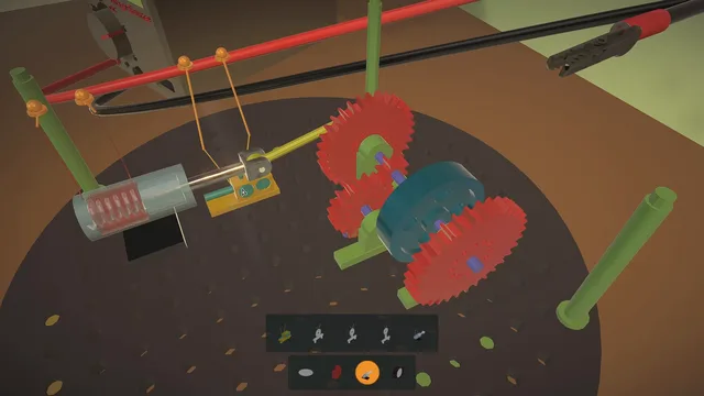 Solenoid, connecting rod and gears